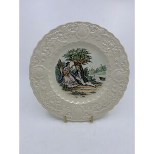 ADAMS English China COURTING COUPLE PLATE Will You Be Mine ENGLAND #7 Read*